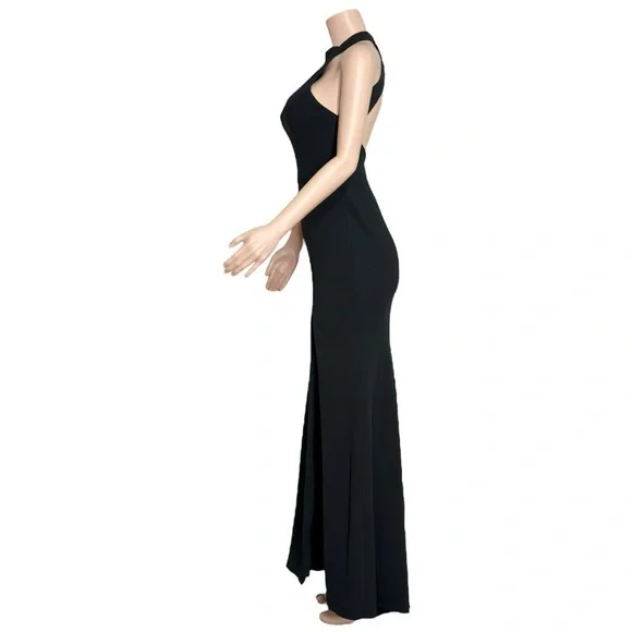 bhldn juliana high-neck side-slit stretch crepe maxi dress Melody Sheer Sleeve Hunter Green Dress – Stylush Boutique main image 0